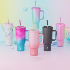 【MEOKY】Taza térmica para coche con asa de acero inoxidable de gran capacidad